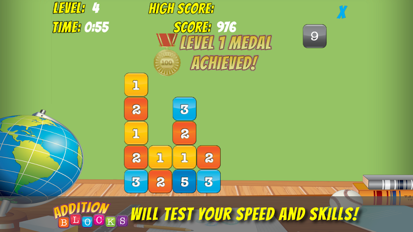 Addition Blocks for Education Screen 2
