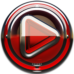 Poweramp skin Red Glas deluxe logo