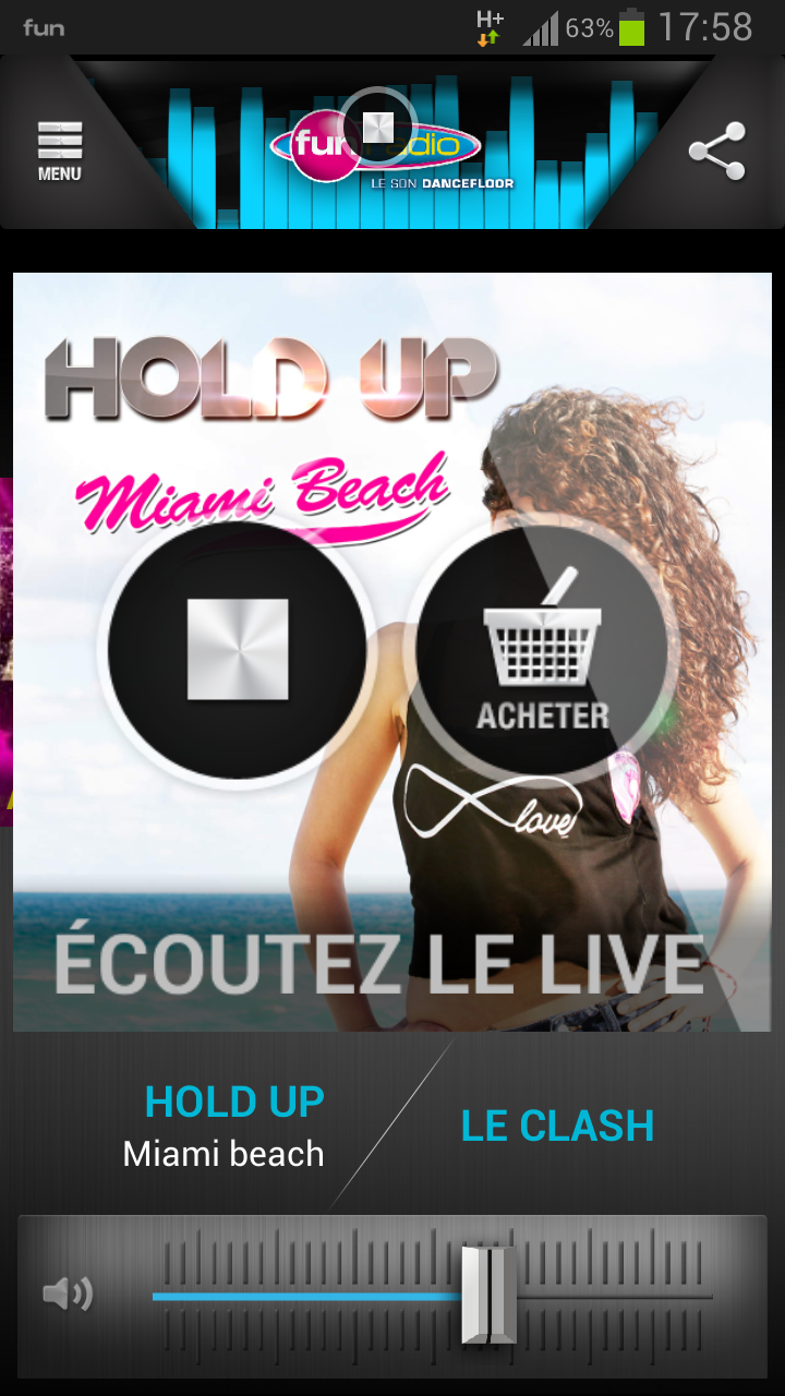 Android application Fun Radio - Enjoy the music screenshort