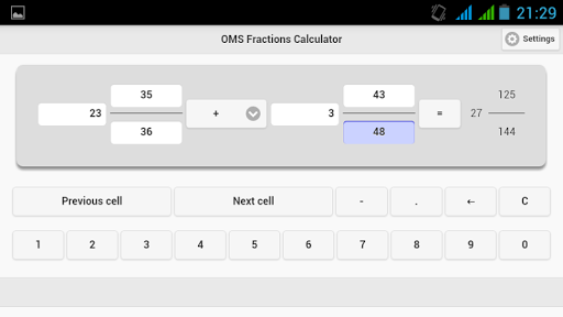 OMS Fractions Calculator