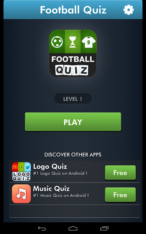 Android application Football Quiz screenshort