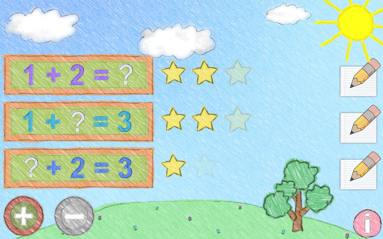 Android application Addition and subtraction up to 10 in German screenshort
