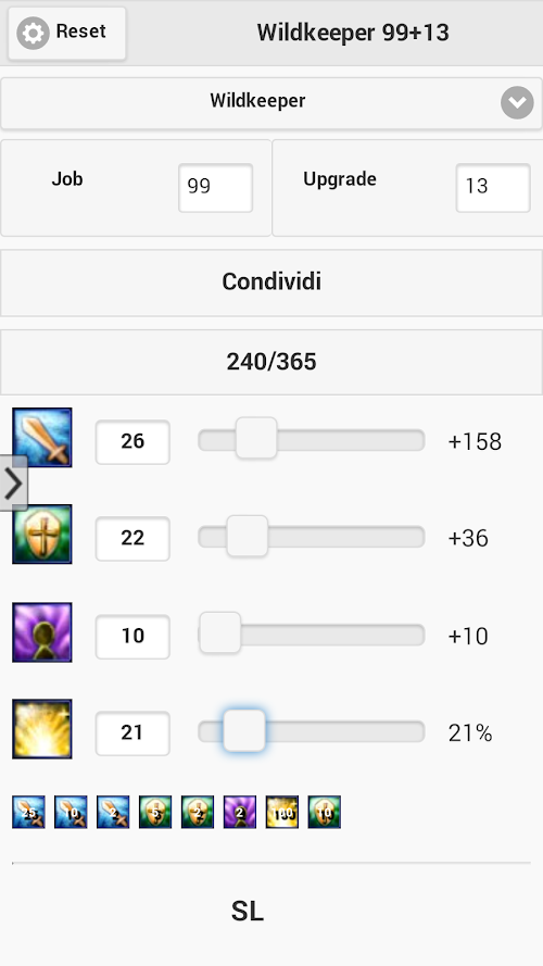 Android application Nostale Sp Point Calculator screenshort