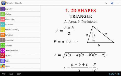 Maths Formulas Screenshot