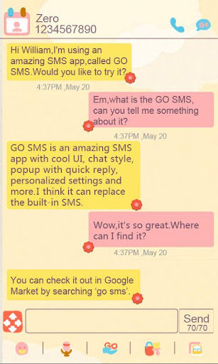 ZCute GO SMS Theme