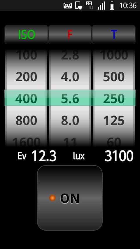 SmartLightMeter Screen 3