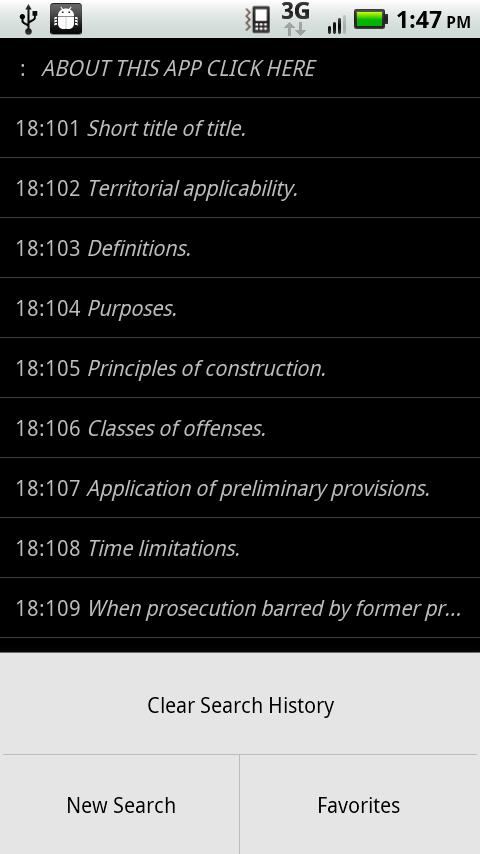 Android application PALaw - Title 18 - Criminal screenshort