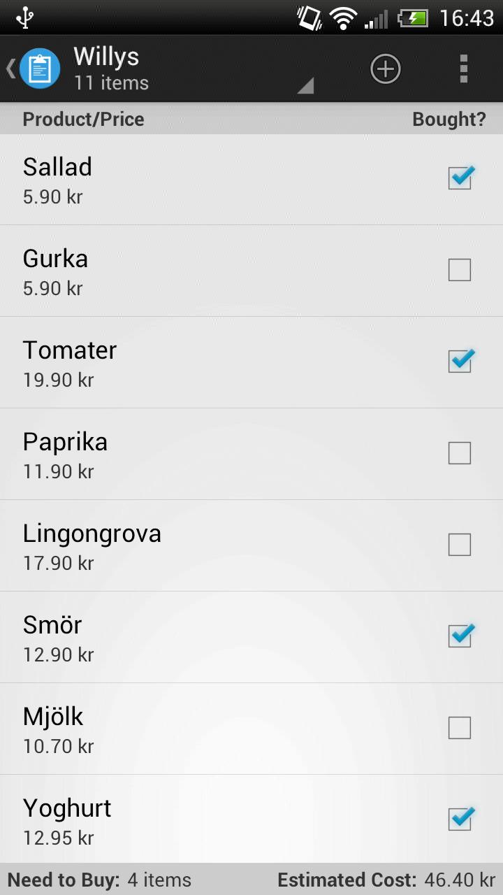 Shopping List Pro Screen 1
