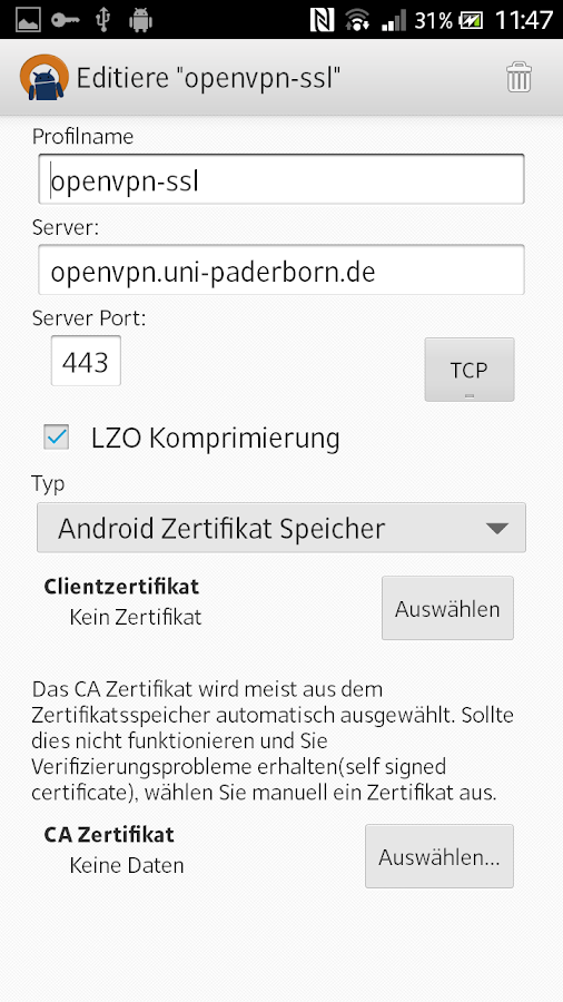 OpenVPN for Android - screenshot
