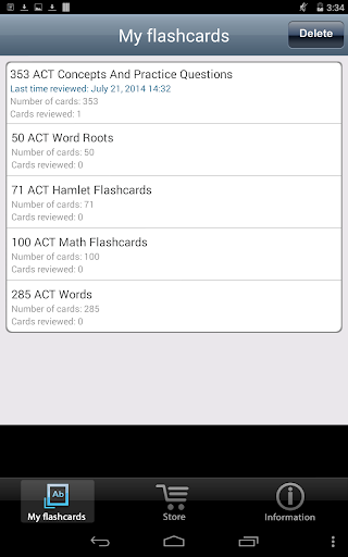 Learn ACT with flashcards
