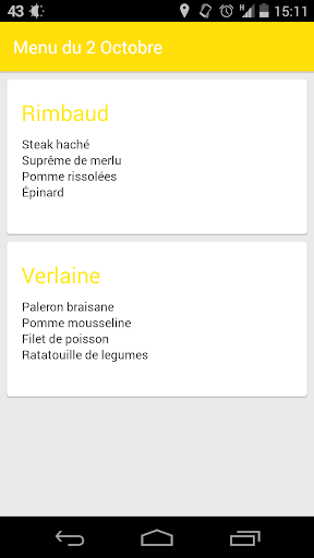 Menu du Saulcy