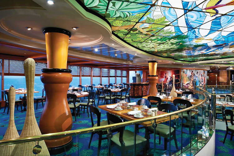 Have a relaxing meal at Norwegian Dawn's Blue Lagoon, a 24/7 restaurant known for its comfort food and excellent service.