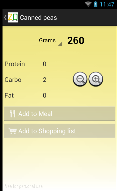 Zone Diet Pro Screen 3