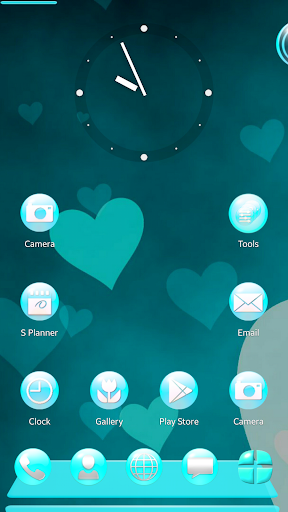 NextLauncher Theme CyanBubbles