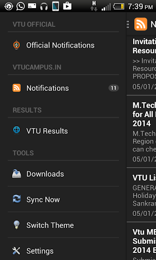 VTU Notifications 2015