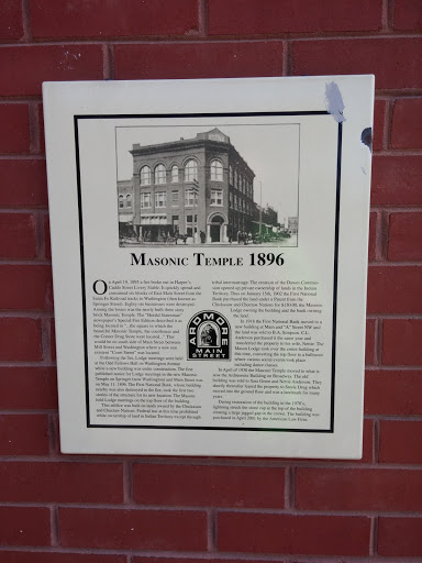 Masonic Temple Historical Plaque 