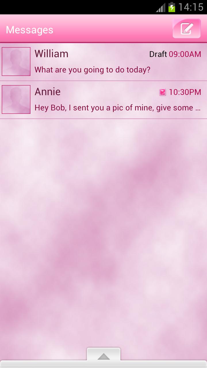 GOSMSTHEME Pro Pink Theme Screen 2