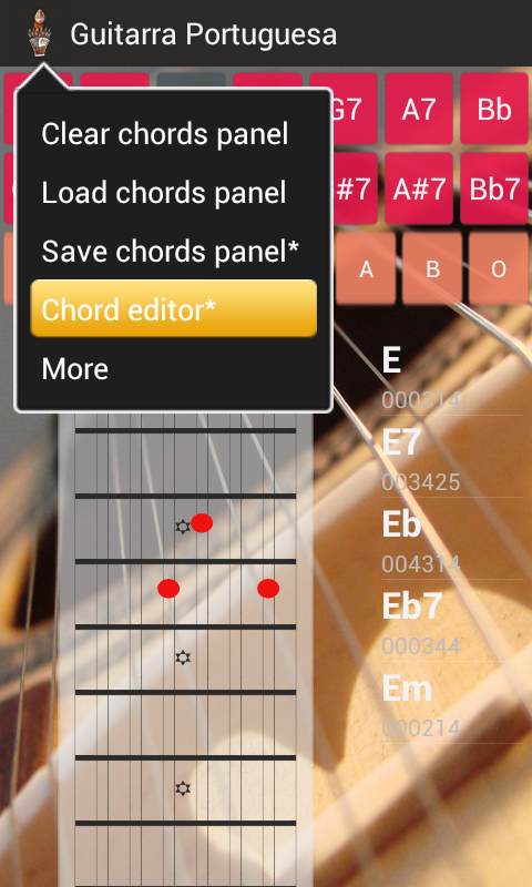 Portuguese Guitar ChordsPro Screen 2