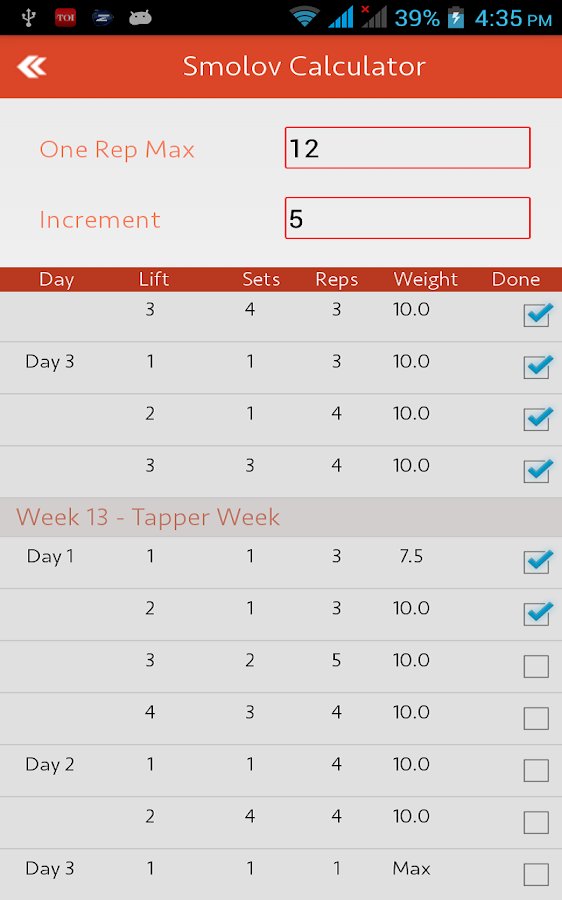 Smolov Squat Calculator Android Apps on Google Play