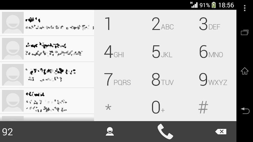 exDialer KitKat Gray theme Screen 3