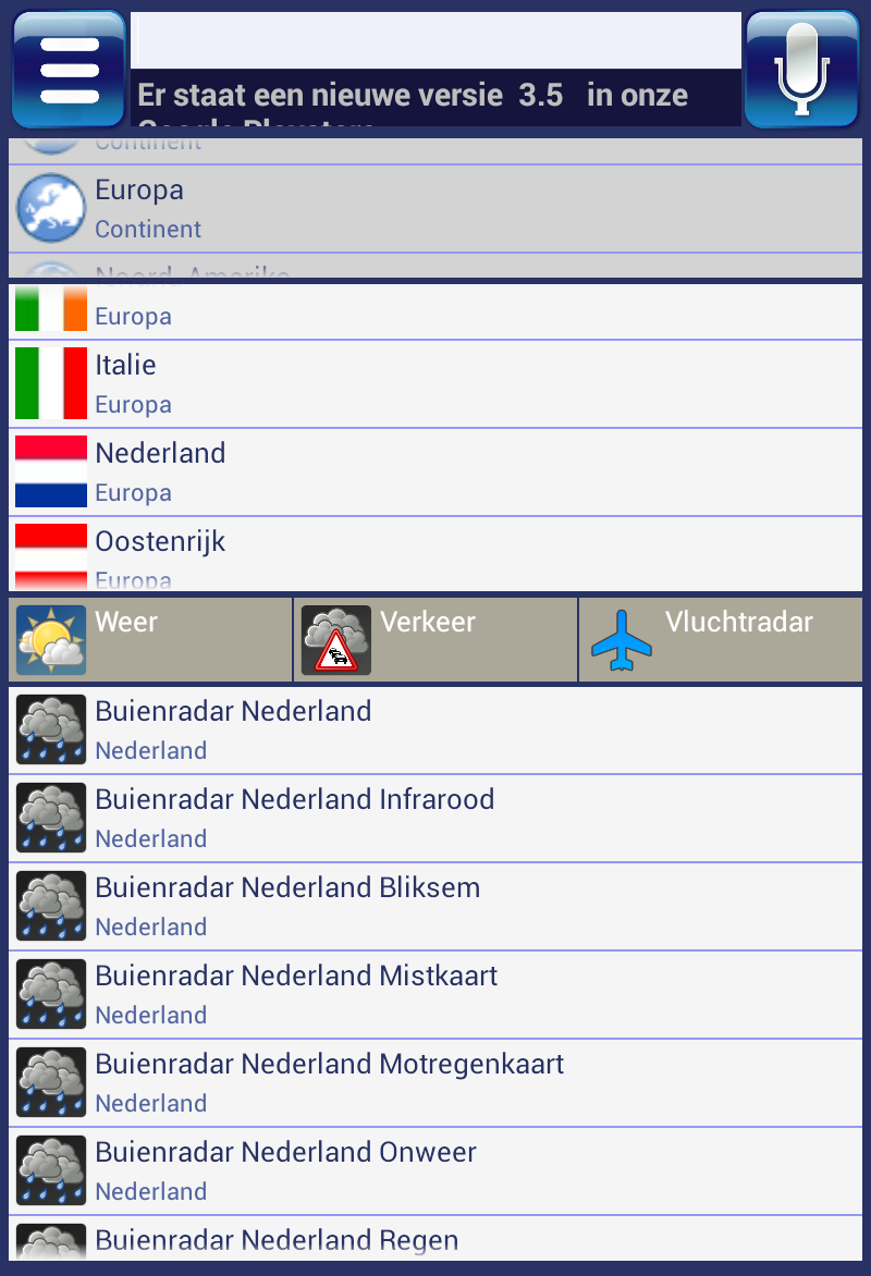 Android application Weather and Traffic, PRO screenshort