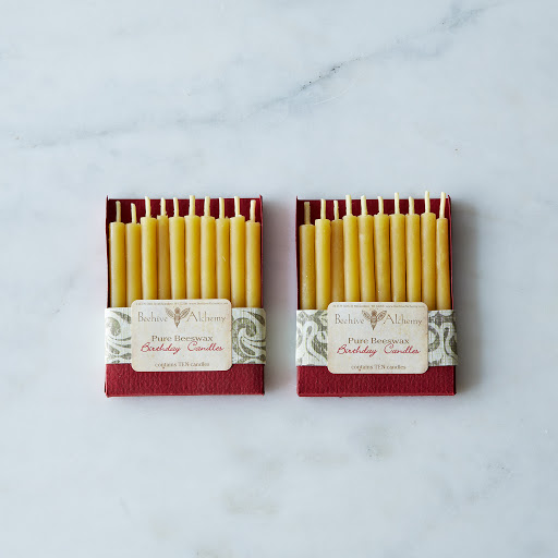 3" and 7" Natural Beeswax Birthday Candles, 40 Count on Food52