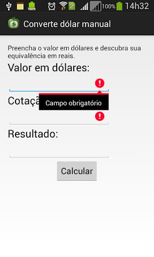 Converte dólar manual