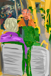 uncomfortable man on train