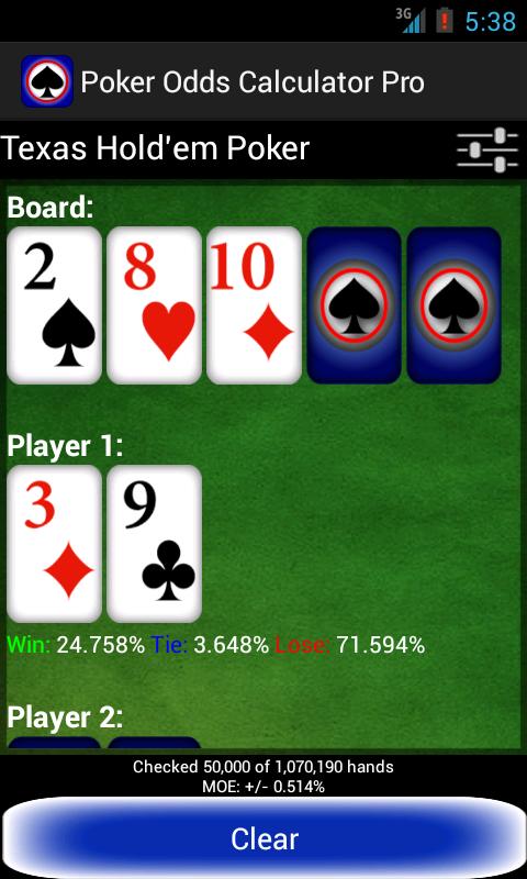 Poker Odds Calculator Pro Screen 3