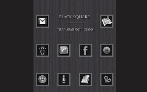 Black Square Transparent Icons