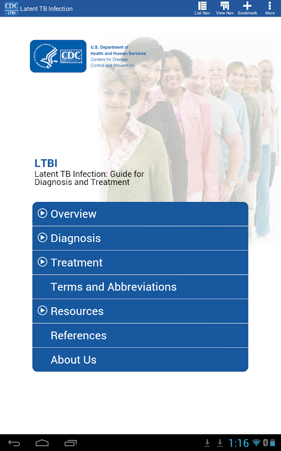   CDC LTBI – posnetek zaslona 