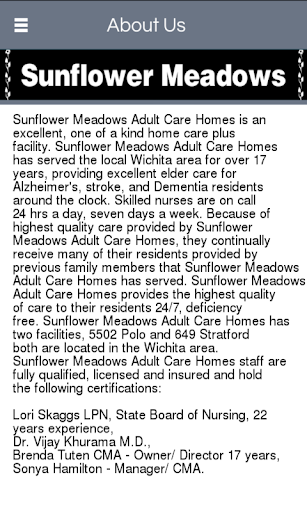 【免費商業App】Sunflower Meadows Adult Care-APP點子