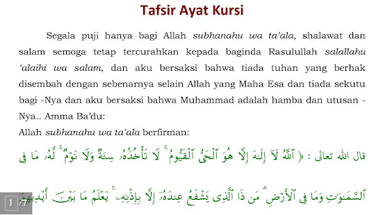 Ayat Kursi -Terjemahan & Khasiat - Apps on Google Play