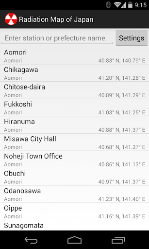 Radiation Map of Japan