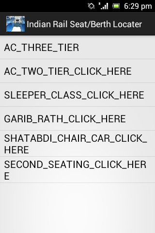 Indian Rail Seat Berth Locator