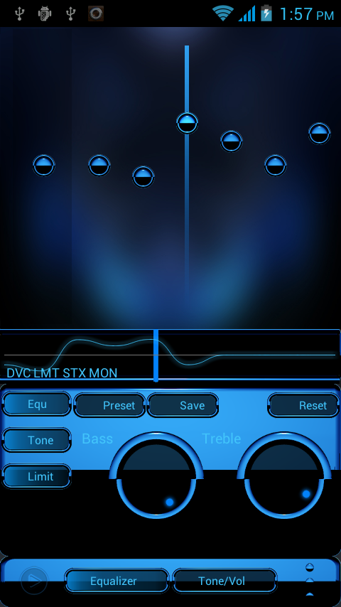Poweramp skin A-BLUE Screen 3