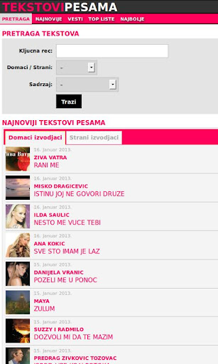 Tekstovi Pesama