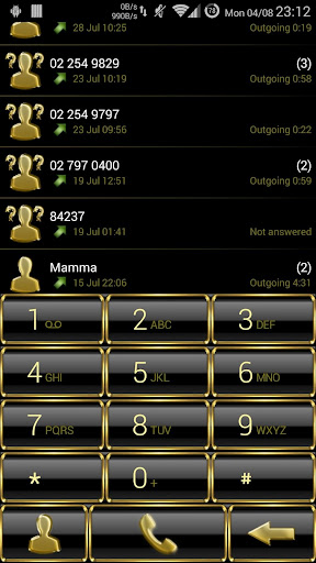 Dialer Frame Gold NEW theme