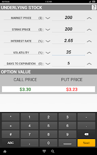 Options Calculator Beginner