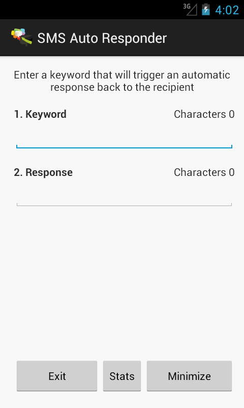 Android application SMS Auto Responder screenshort
