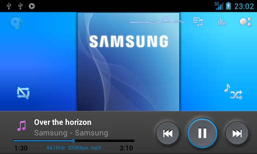 Poweramp TouchWiz Skin White - screenshot thumbnail