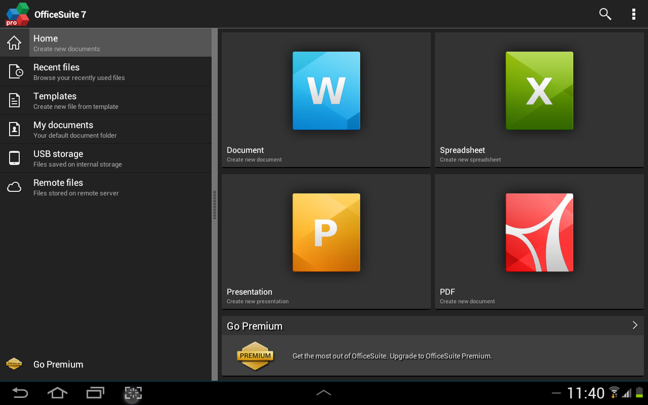 OfficeSuite Pro 7 (PDF & HD) - screenshot