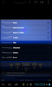 Poweramp skin Blue Glas deluxe v3.10