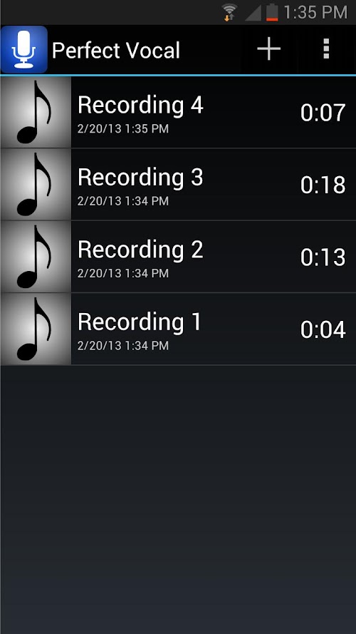 Android application Perfect Vocal Free screenshort