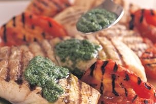 Grilled Halibut with Arugula Pesto