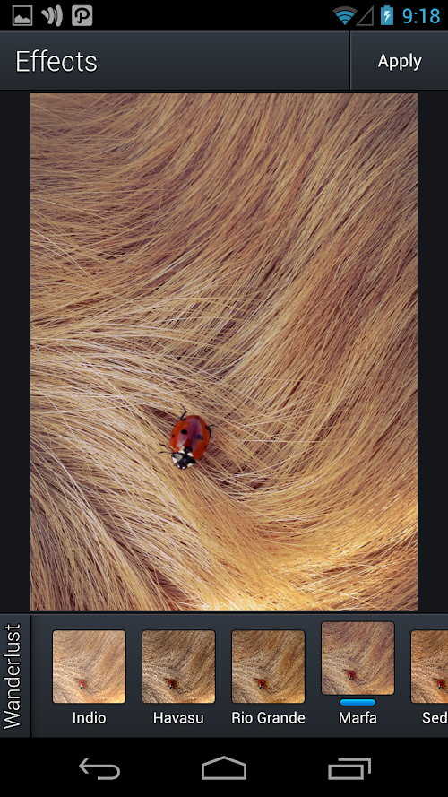 Android application Aviary Effects: Wanderlust screenshort