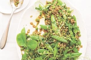 Three Peas with Barley, Chili and Green Garlic