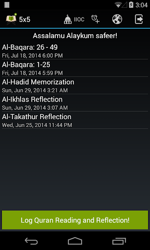 5x5 - Track Your Quran Reading