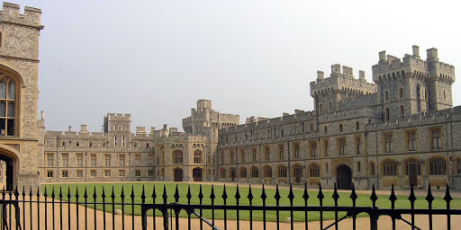 The grounds of the royal residence Windsor Castle in the English county of Berkshire.