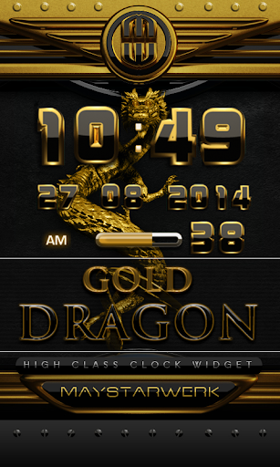 dragon digital clock gold